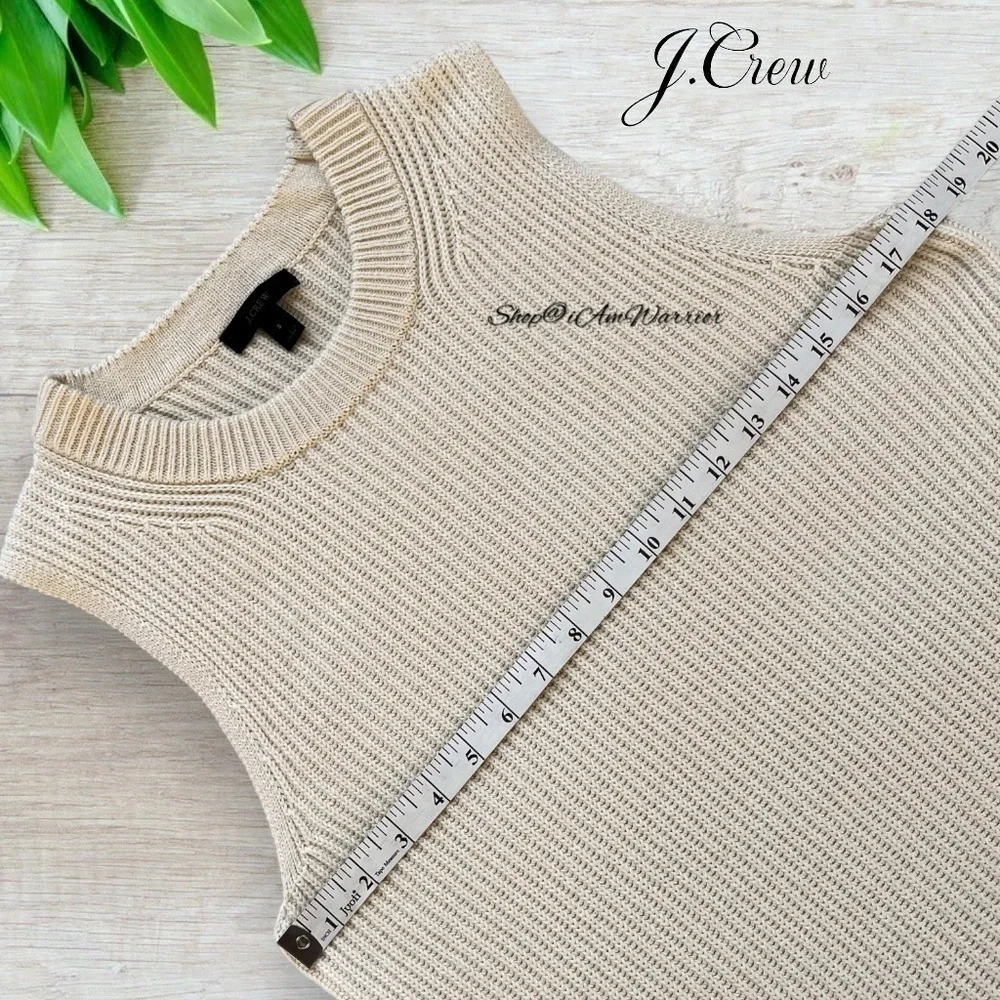 J.Crew sleeveless ribbed tunic sweater in cream *shop@iamwarrior